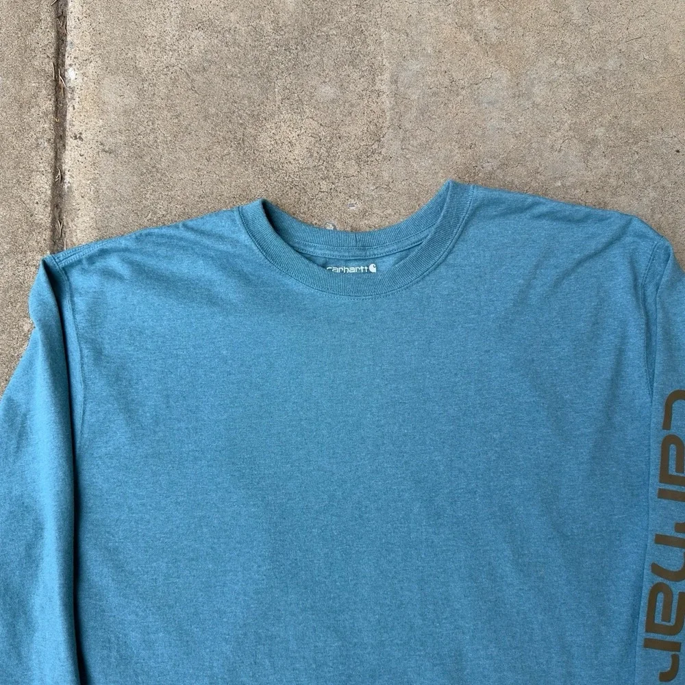 Carhartt‎ Loose Fit Heavyweight Long Sleeve Logo Original Blue Men's Large